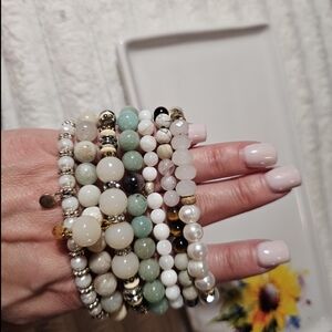 Elegant Multi-Color Beaded Bracelet Set